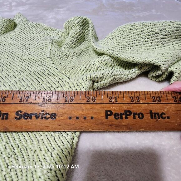 Soft Surroundings Small Cotton Green Black Marled Pullover Oversized 3/4 Sleeve - Picture 5 of 8